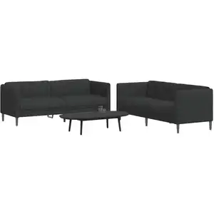 vidaXL Ensemble de canapés 2 pcs noir tissu pas cher