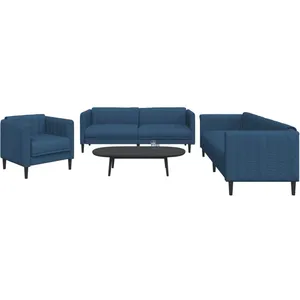 Comparateur de prix : vidaXL Ensemble de canapés 3 pcs bleu tissu