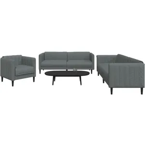vidaXL Ensemble de canapés 3 pcs gris foncé tissu pas cher