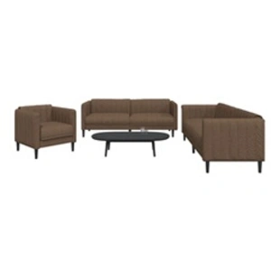 Comparateur de prix : vidaXL Ensemble de canapés 3 pcs marron tissu