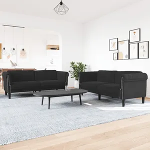 vidaXL Ensemble de canapés 2 pcs noir velours