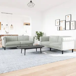 vidaXL Ensemble de canapés 2 pcs gris clair velours pas cher