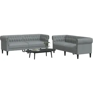 vidaXL Ensemble de canapés 2 pcs gris clair tissu pas cher