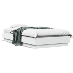 vidaXL Vidaxl Cadre De Lit Sans Matelas Blanc 90x190 Cm Bois D'ingénierie pas cher