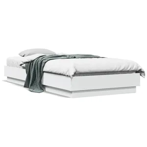 vidaXL Vidaxl Cadre De Lit Sans Matelas Blanc 90x200 Cm Bois D'ingénierie pas cher