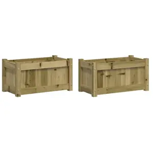 vidaXL Jardinières 2 pcs bois de pin imprégné pas cher