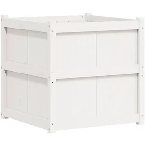 vidaXL Jardinière d'extérieur blanc 70x70x70 cm bois de pin massif