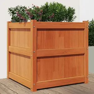 vidaXL Jardinière cire marron 60x60x60 cm bois de pin massif pas cher