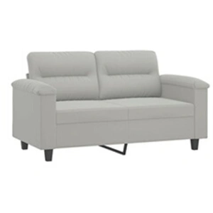 VIDAXL Ensemble de Canapés avec Coussins 3 pcs, Canapés avec Accoudoirs et Dossier, Ensemble de Meubles avec Repose-pied Salon, Moderne, Gris Clair Tissu pas cher