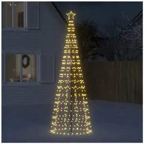 Comparateur de prix : vidaXL Arbre de Noël lumineux avec piquets 570 LED blanc chaud 300 cm