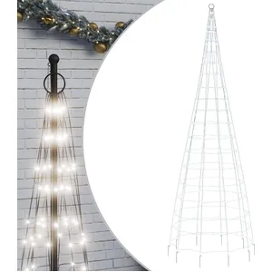 Comparateur de prix : vidaXL Arbre de Noël lumineux sur mât de drapeau 550 LED blanc 300 cm