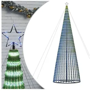 vidaXL Arbre de Noël lumineux conique 1544 LED bleu 500 cm