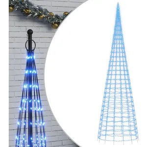 Comparateur de prix : vidaXL Arbre de Noël lumineux sur mât de drapeau 3000 LED bleu 800 cm