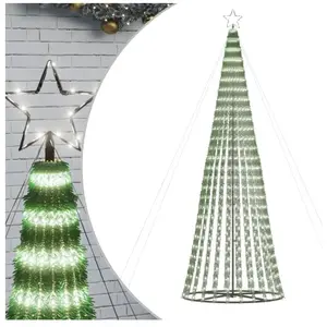 Comparateur de prix : vidaXL Arbre de Noël lumineux conique 688 LED blanc froid 300 cm