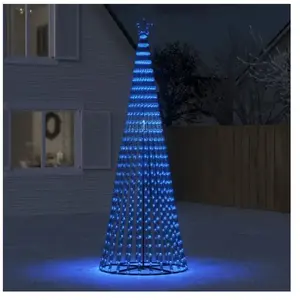 Comparateur de prix : vidaXL Arbre de Noël lumineux conique 688 LED bleu 300 cm