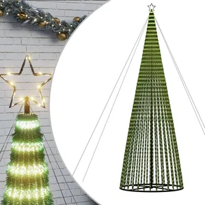 vidaXL Arbre de Noël lumineux conique 1544 LED blanc chaud 500 cm