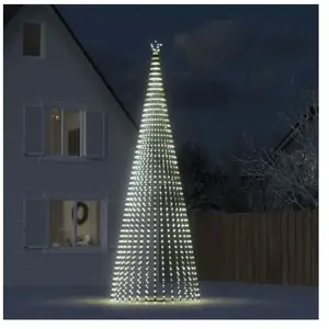 vidaXL Arbre de Noël lumineux conique 1544 LED blanc froid 500 cm