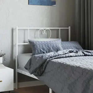 vidaXL Tête de lit métal blanc 90 cm pas cher