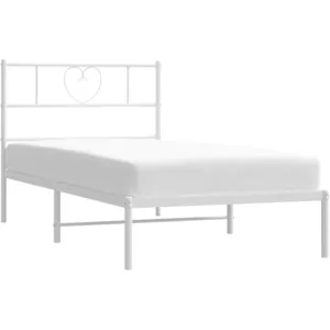 Non communiqué vidaXL Cadre de lit métal avec tête de lit blanc 100x200 cm pas cher