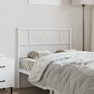 vidaXL Tête de lit métal blanc 100 cm pas cher