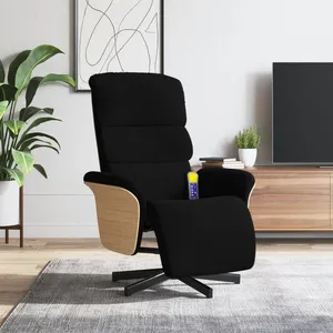 Comparateur de prix : vidaXL Fauteuil inclinable de massage avec repose-pieds noir tissu