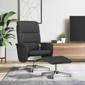 Comparateur de prix : vidaXL Fauteuil de massage inclinable avec repose-pied noir tissu