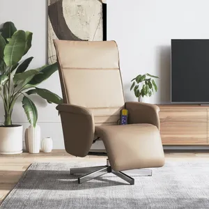 vidaXL Fauteuil inclinable de massage repose-pieds cappuccino pas cher