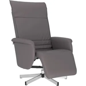 vidaXL Fauteuil inclinable avec repose-pieds gris similicuir
