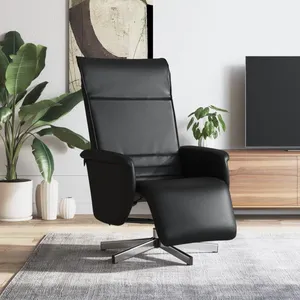 Comparateur de prix : vidaXL Fauteuil inclinable avec repose-pieds noir similicuir