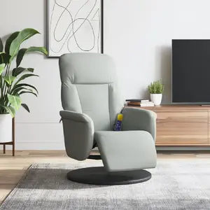 Comparateur de prix : vidaXL Fauteuil inclinable de massage repose-pied gris clair velours
