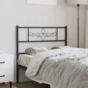 vidaXL Tête de lit métal noir 90 cm pas cher