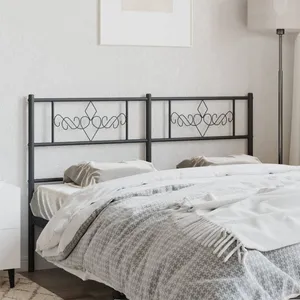 vidaXL Tête de lit métal noir 120 cm pas cher