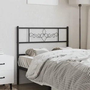 vidaXL Tête de lit métal noir 75 cm pas cher