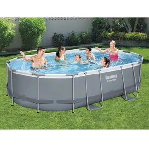 Comparateur de prix : Bestway Bestway Ensemble de piscine Power Steel Ovale 488x305x107 cm