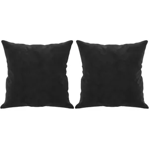 vidaXL Canapé 2 places avec oreillers décoratifs noir 140 cm velours pas cher