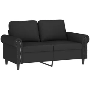 vidaXL Canapé 2 places avec oreillers décoratifs noir 120 cm velours pas cher