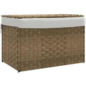 Comparateur de prix : vidaXL Panier à linge avec couvercle 55,5x35x34 cm résine tressée