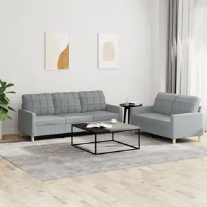 Comparateur de prix : vidaXL Ensemble de canapés 2 pcs avec coussins Gris clair Tissu