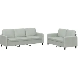 vidaXL Ensemble de canapés 2 pcs gris clair velours