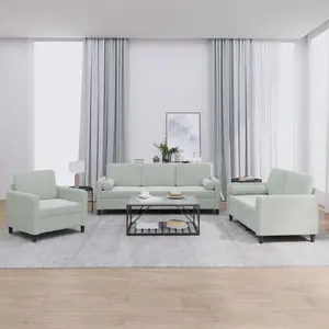 vidaXL Ensemble de canapés 3 pcs avec coussins gris clair velours pas cher