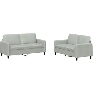 vidaXL Ensemble de canapés 2 pcs gris clair velours pas cher