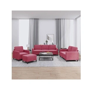 vidaXL Ensemble de canapés 4 pcs rouge bordeaux velours pas cher