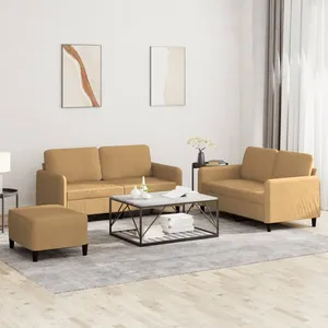 vidaXL Ensemble de canapés 3 pcs marron velours pas cher