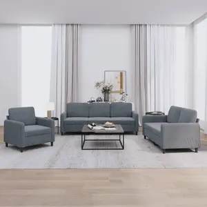 vidaXL Ensemble de canapés 3 pcs gris foncé velours pas cher