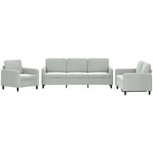 vidaXL Ensemble de canapés 3 pcs gris clair velours pas cher