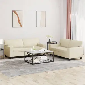 vidaXL Ensemble de canapés 2 pcs crème similicuir pas cher