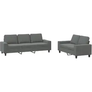 vidaXL Ensemble de canapés 2 pcs gris foncé tissu pas cher