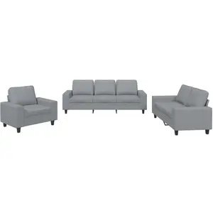vidaXL Ensemble de canapés 3 pcs gris clair tissu