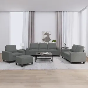vidaXL Ensemble de canapés 4 pcs gris foncé tissu pas cher