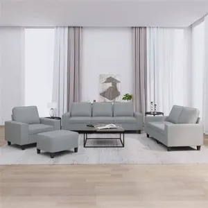 vidaXL Ensemble de canapés 4 pcs gris clair tissu pas cher